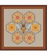 Cross Stitch Kit “Honeycomb” — Warm Geometry in 25 Colors